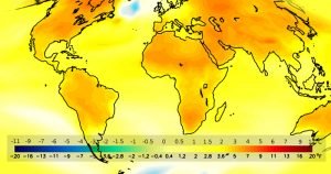 Projeção do aquecimento global até meados do século 21 – Foto: Wikimedia Commons